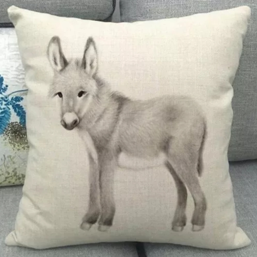 Donkey Pillow Cover Donkey Pillow Case Cowgirl Cowboy Vaquero Burro Pillow Asno